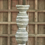 Ekaurr Freeform Striped Paper Mache Vase handcrafted from recycled paper by rural Rajasthan women artisans with organic freeform silhouette and textured striped surface