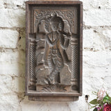 Ekaurr From Faith to Form Krishna Decor hand-pressed cement or clay mould wall art of Lord Krishna in an abstract imprint form, artisan devotional home decor for walls altars and spiritual living spaces