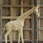Ekaurr Gentle Giraffe handcrafted jute sculpture of a graceful giraffe in a calm upright stance, earthy natural fibre wildlife figurine for home decor shelves and gifting