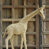 Ekaurr Gentle Giraffe handcrafted jute sculpture of a graceful giraffe in a calm upright stance, earthy natural fibre wildlife figurine for home decor shelves and gifting