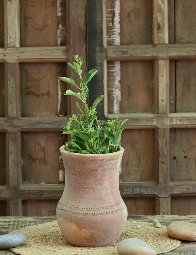 Ekaurr Ghanti-Shape Terracotta Planter handmade by rural Indian women artisans in playful bell-inspired form, natural earthy terracotta for indoor or outdoor planters