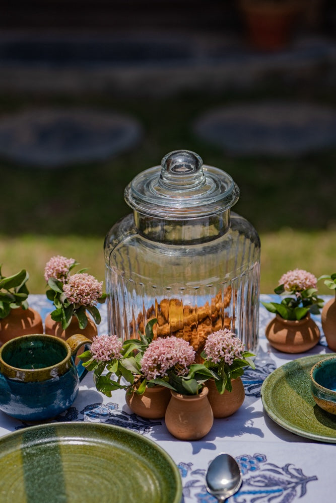 Ekaurr Glass Jar with Lid clear glass storage jar with a fitted lid, artisan kitchen essential for storing spices grains or dry goods with a clean minimal aesthetic for pantry and counter styling