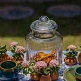 Ekaurr Glass Jar with Lid clear glass storage jar with a fitted lid, artisan kitchen essential for storing spices grains or dry goods with a clean minimal aesthetic for pantry and counter styling