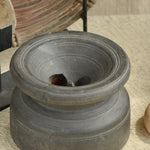 Ekaurr Grey Finish Bijani wooden decor piece showing hand-carved detailing and natural imperfections, sustainable repurposed traditional Indian artefact