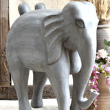 Ekaurr The Grey Sentinel Elephant – handcrafted stone or resin decorative elephant figurine in a stoic sentinel pose, home decor statement piece