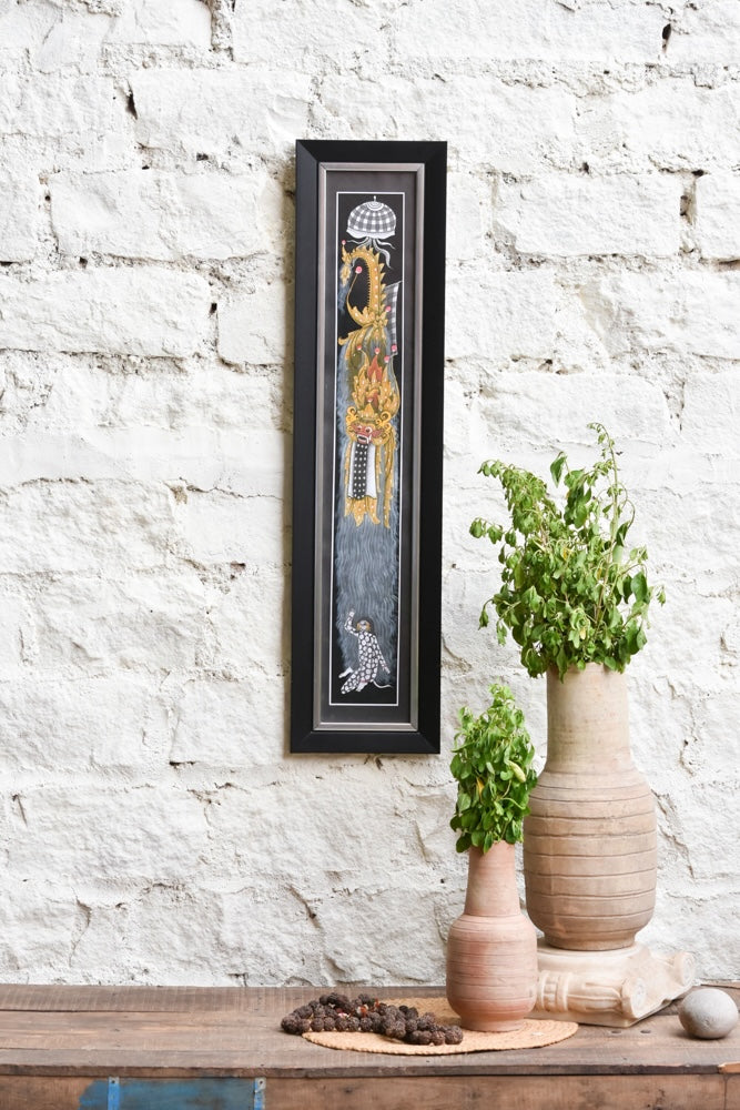 Ekaurr Guardians Procession wall art depicting a ceremonial or mythological procession of guardian figures in rich traditional tones, handcrafted cultural home decor for living rooms and heritage-inspired interiors