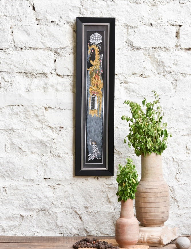 Ekaurr Guardians Procession wall art depicting a ceremonial or mythological procession of guardian figures in rich traditional tones, handcrafted cultural home decor for living rooms and heritage-inspired interiors