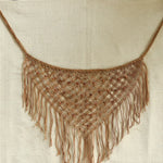 Ekaurr Hand Knotted Macrame Wall Hanging handcrafted natural cotton rope macrame with intricate knotwork and fringe detailing, bohemian textile wall art for living rooms bedrooms and nature-inspired home interiors