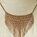 Ekaurr Hand Knotted Macrame Wall Hanging handcrafted natural cotton rope macrame with intricate knotwork and fringe detailing, bohemian textile wall art for living rooms bedrooms and nature-inspired home interiors