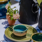 Ekaurr Handmade Ceramic Plates and Bowls set of 4 hand-thrown artisan ceramic dining pieces with organic glaze in earthy natural tones, microwave and oven safe kitchen essentials for everyday dining and table styling