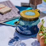 Ekaurr Handmade Ceramic Tea Kettle hand-thrown artisan ceramic kettle with organic glaze and shaped spout and handle, microwave safe artisan kitchen essential for tea rituals and dining table styling