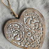 Ekaurr Heart of Wood handcrafted reclaimed wood heart-shaped decorative accent with natural grain and aged patina, artisan gift or home decor piece for shelves and meaningful gifting