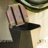 Ekaurr Iron-Clad Hexa Coffee Table with lid open revealing spacious hidden storage compartment inside