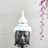 Ekaurr Ivory Calm Buddha handcrafted ceramic figurine in a soft ivory matte finish, serene minimalist spiritual sculpture for modern homes and meditation corners