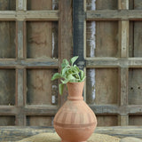 Ekaurr Kalash Carved Terracotta Pot handmade by rural Indian women artisans with hand-incised decorative carving on a kalash form, earthy artisan planter for home styling