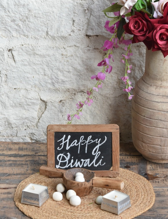Ekaurr Kindled Moments Gift Set curated artisan gift set of handcrafted candle or tea light holders in natural materials with complimentary greeting card, warm sustainable gifting for creating intimate moments at home and meaningful occasions