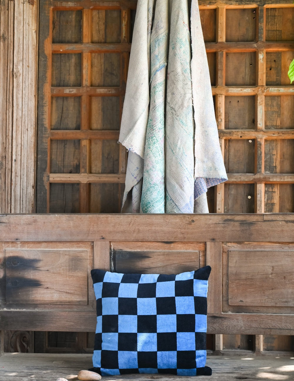 Ekaurr King's Gambit Cushion Cover handcrafted 18x18 inch cushion cover with a chess or regal motif-inspired bold graphic design, artisan textile accent for sofas and smart contemporary home styling