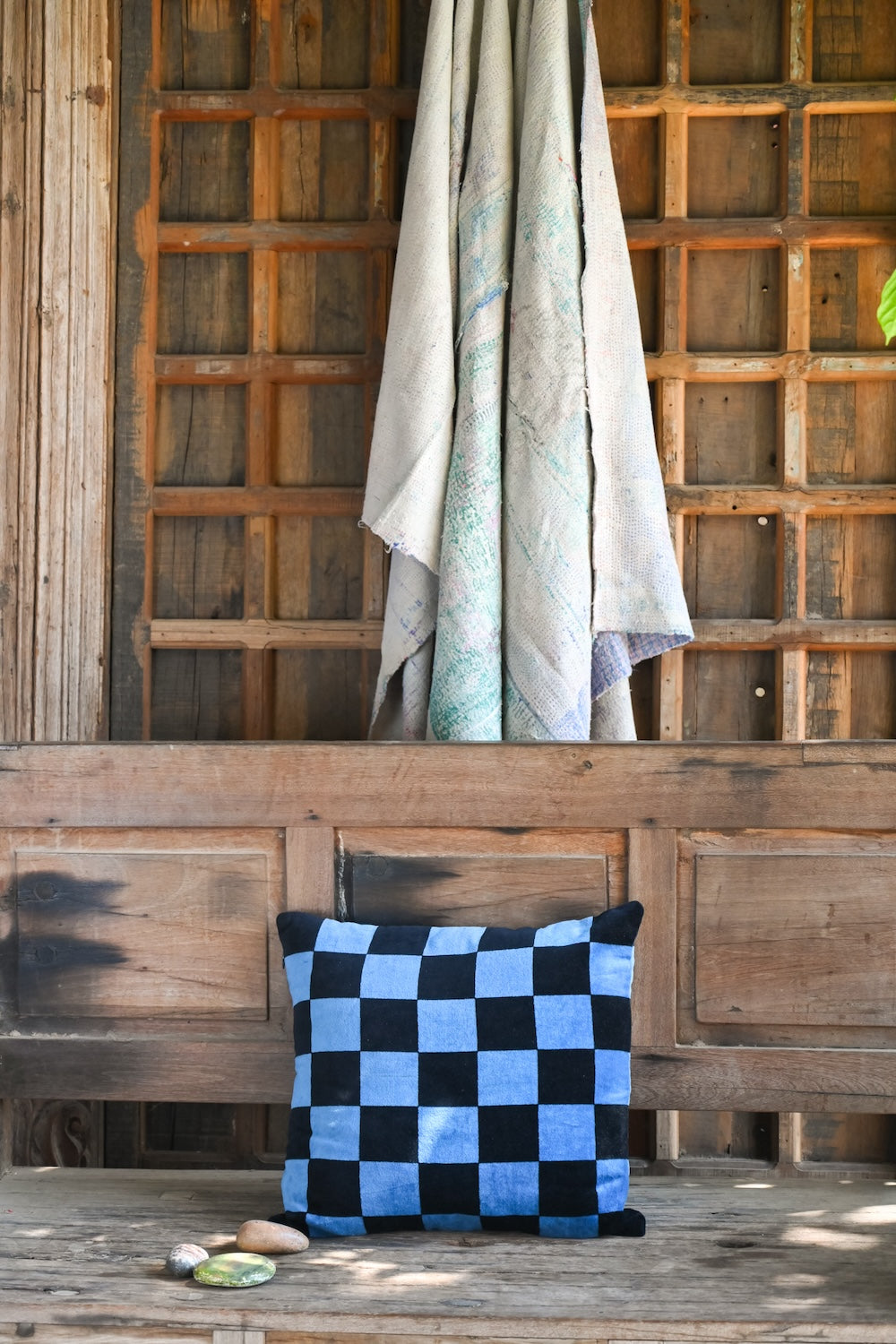 Ekaurr King's Gambit Cushion Cover handcrafted 18x18 inch cushion cover with a chess or regal motif-inspired bold graphic design, artisan textile accent for sofas and smart contemporary home styling