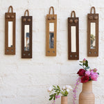 Ekaurr Ladder Step Hanging Mirror reclaimed wood ladder-form wall mirror with multiple rungs each holding a mirror panel or reflective element, artisan rustic wall mirror for entryways living rooms and boho-inspired home styling