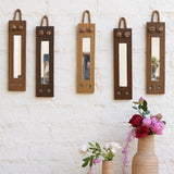 Ekaurr Ladder Step Hanging Mirror reclaimed wood ladder-form wall mirror with multiple rungs each holding a mirror panel or reflective element, artisan rustic wall mirror for entryways living rooms and boho-inspired home styling