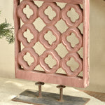 Ekaurr Lattice Jali Decor – Handcrafted Geometric Carved Lattice Panel on Stand, Traditional Indian Home Décor