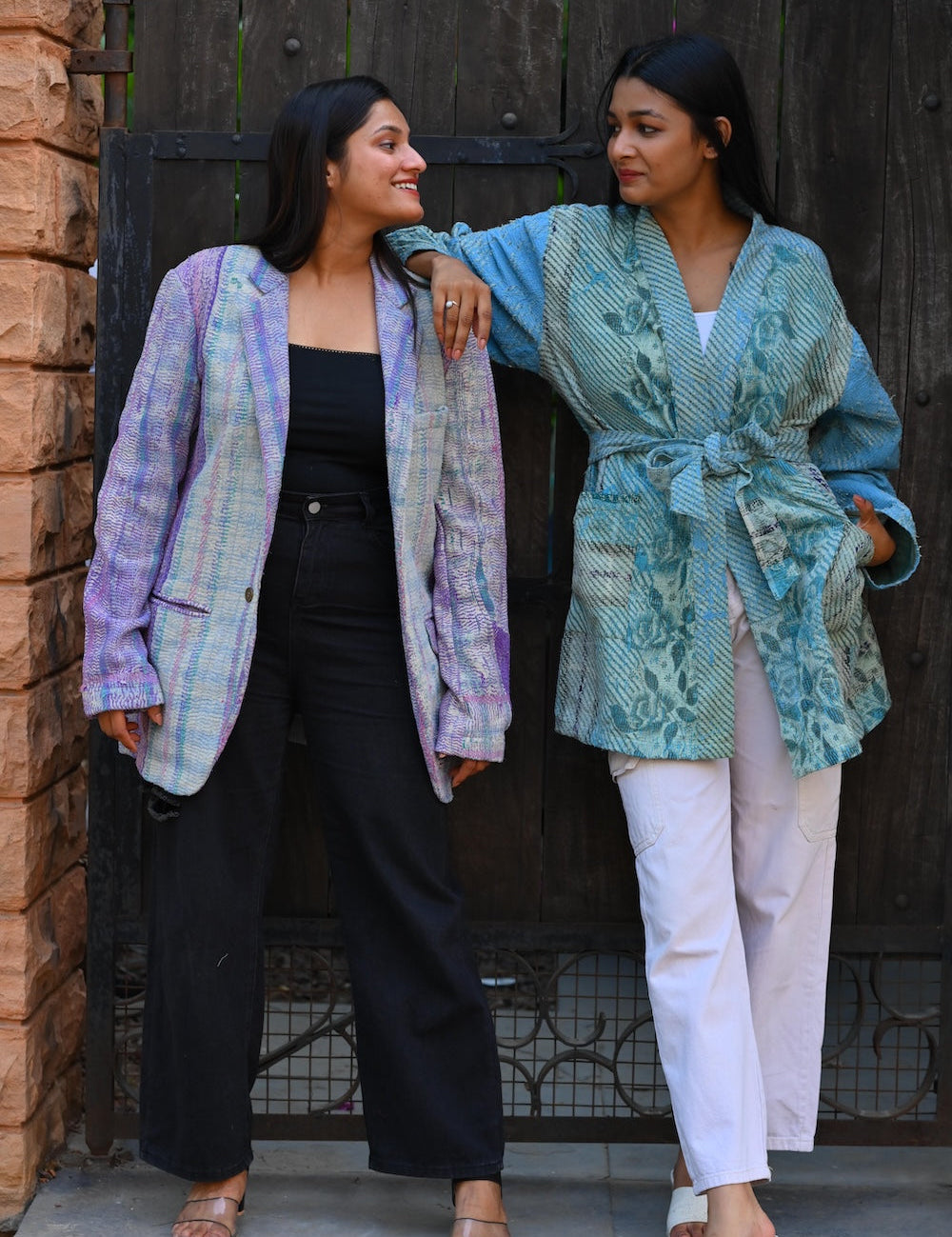 Ekaurr BIGDI Lavender Loom Blazer cotton quilted blazer in soft lavender with a woven loom-inspired textile surface, artisan slow fashion outerwear for women from the BIGDI Blazers Coats and Robes collection