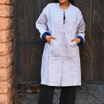 Ekaurr BIGDI Lilac Elegance Coat cotton quilted reversible coat in soft romantic lilac with an elegant structured form, artisan slow fashion outerwear for women from the BIGDI Blazers Coats and Robes collection