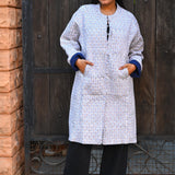 Ekaurr BIGDI Lilac Elegance Coat cotton quilted reversible coat in soft romantic lilac with an elegant structured form, artisan slow fashion outerwear for women from the BIGDI Blazers Coats and Robes collection