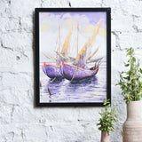 Ekaurr Lilac Voyage painting with a dreamy journey-inspired composition in soft lilac lavender and muted purple tones, handcrafted expressive home decor for bedrooms living rooms and romantic interior styling