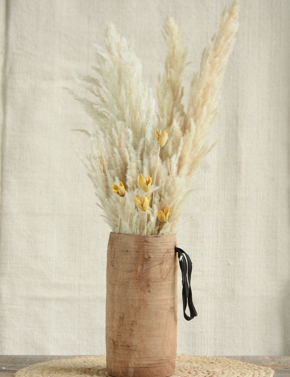 Ekaurr Long Wooden Pot Small – compact vintage reclaimed wood elongated planter with natural wood grain, for flowers, plants, or tabletop decor