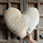 Ekaurr Love at First Sight Cushion handcrafted heart or love-themed cushion in vibrant romantic fabric, artisan upcycled textile gift for Valentine's Day anniversaries and meaningful home decor