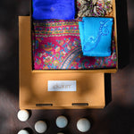 Ekaurr Luxe Kimono Gift Set curated artisan gift set featuring a BIGDI handcrafted cotton open kimono paired with complementary artisan accessories and complimentary greeting card, luxurious slow fashion gifting for conscious women