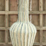 Ekaurr Mallet Striped Paper Mache Vase in mallet silhouette with striped handcrafted surface, sustainable upcycled paper vase made by rural women artisans in Rajasthan
