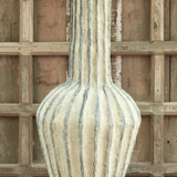 Ekaurr Mallet Striped Paper Mache Vase in mallet silhouette with striped handcrafted surface, sustainable upcycled paper vase made by rural women artisans in Rajasthan