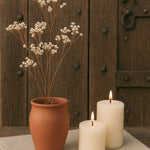 Ekaurr Matka Mini Terracotta Vase set of 3, handmade by rural Indian artisans in traditional matka pot form, earthy compact vases for flowers or home styling