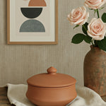 Ekaurr Minimal Terracotta Serving Bowl set of 3 handmade natural clay bowls in a clean unfussy form crafted by rural Indian artisans, earthy artisan kitchen essentials for everyday serving and conscious dining