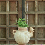 Ekaurr Mor-Mukh Planter handcrafted terracotta pot with peacock-inspired decorative neck motif, handmade Indian artisan planter for succulents or indoor plants