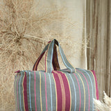 Ekaurr Multi Coloured Fabric Picnic Bag handcrafted quilted cotton picnic tote in a vibrant multicolour patchwork or print with a spacious structured form, artisan Indian textile bag for picnics outings and joyful everyday use