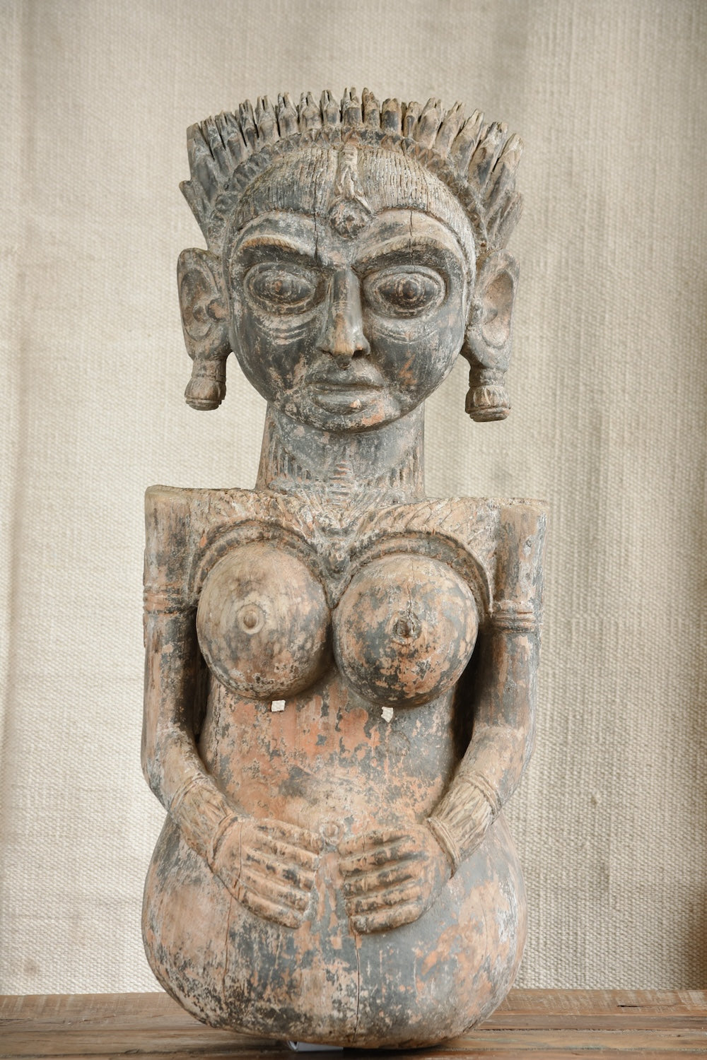 Ekaurr One of a Kind Tribal Doll on Wall singular handcrafted tribal figurine doll mounted as wall-hung decor, unique artisan folk art piece for living rooms and one-of-a-kind curated home interiors