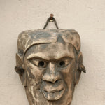 Ekaurr One of a Kind Tribal Mask hand-carved wood tribal ceremonial mask with bold expressive features and natural earthy finish, unique artisan one-of-a-kind wall decor for collectors and curated home interiors