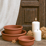Ekaurr Oven to Table Terracotta Baking Bowls set of 3 handmade natural clay baking bowls crafted by rural Indian artisans, oven-safe earthy kitchen essentials for baking serving and conscious table dining