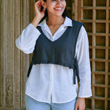 Ekaurr BIGDI Pair Up Cotton Top finest cotton summer top designed for easy pairing with a clean versatile silhouette in soft pastel tones, artisan slow fashion top for women from the BIGDI summer collection