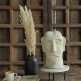Ekaurr Paper Mache Face handcrafted paper mache sculptural face mask with earthy organic surface finish, artisan wall or shelf decor accent for contemporary and eclectic home interiors