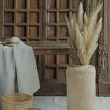 Ekaurr Paper Mache Floor Vase Cladded with Rice Husk tall floor-standing vase handmade by rural Rajasthan women using recycled paper and organic materials