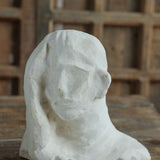 Ekaurr Paper Mache Girl Bust side view showing handcrafted sculptural profile and organic paper mache texture