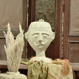 Ekaurr Paper Mache Male Bust handcrafted paper mache human bust sculpture in an earthy textured finish, artisan abstract figurative home decor for shelves consoles and curated interiors