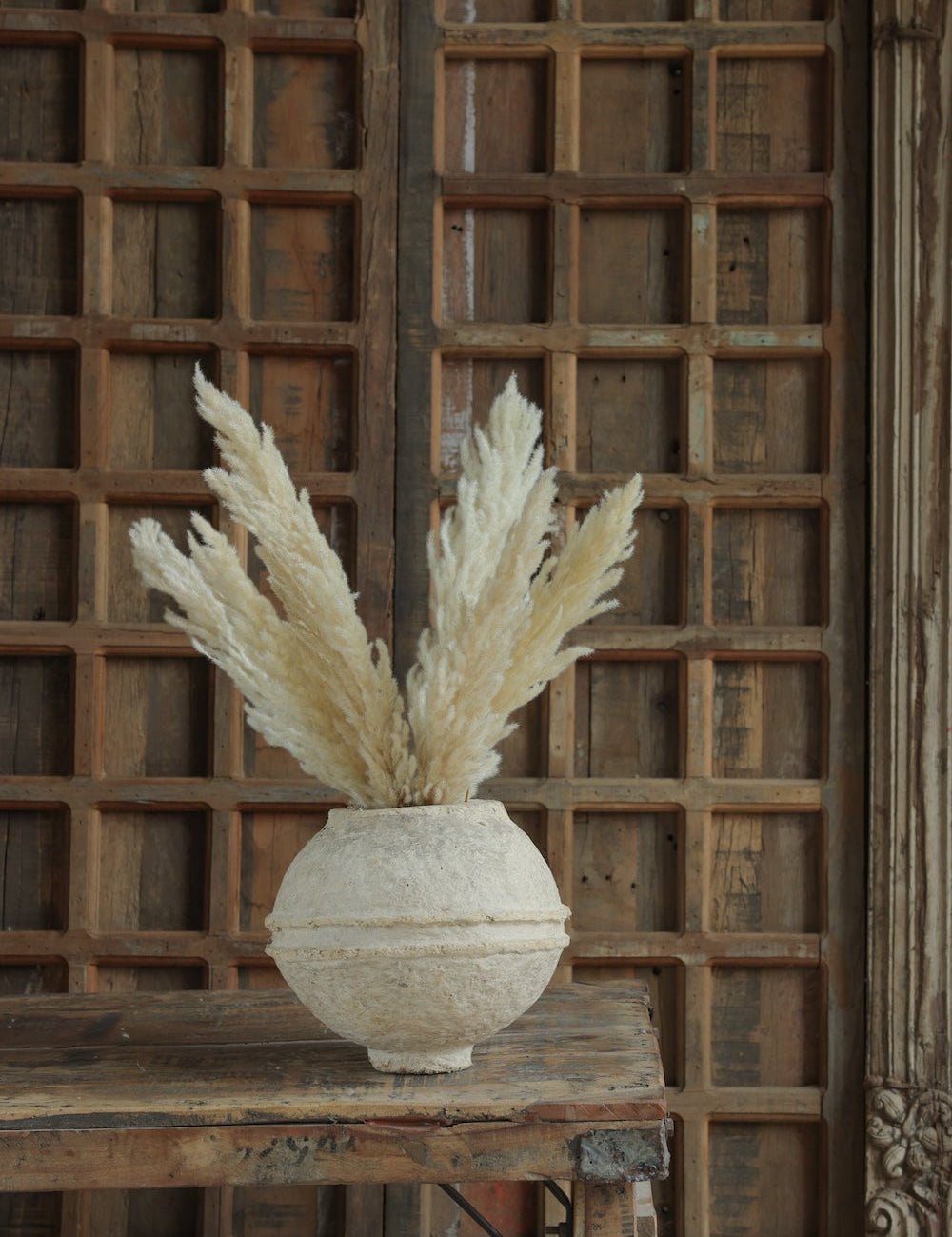 Ekaurr Paper Mache Round Flower Pot handmade by rural women of Rajasthan using recycled paper and organic materials sustainable Indian craft home decor
