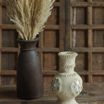 Ekaurr Paper Mache Vase with Mirror Flower Design handmade by rural Rajasthan women artisans traditional mirror embellishment on recycled paper vase
