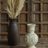 Ekaurr Paper Mache Vase with Mirror Flower Design handmade by rural Rajasthan women artisans traditional mirror embellishment on recycled paper vase