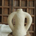 Ekaurr Paper Mache Vase with Handles handmade by rural women of Rajasthan using recycled paper traditional Indian craft with side handles sustainable decor